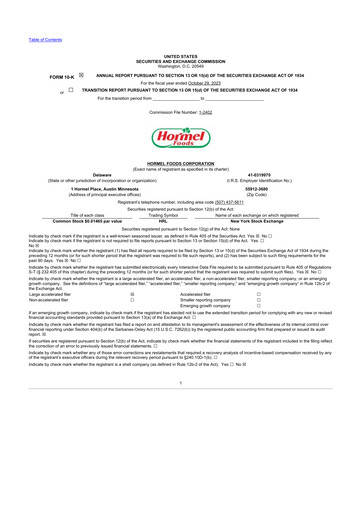 Thumbnail Hormel Foods 10-K Annual Report 2023