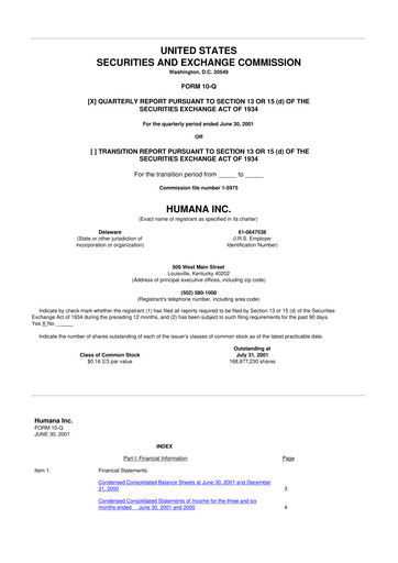 Vorschaubild Humana 10-Q Quartalsbericht  
