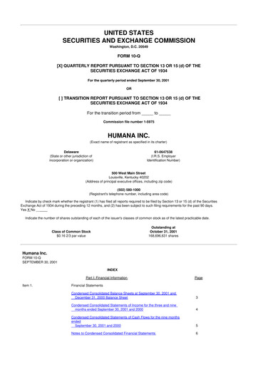 Vorschaubild Humana 10-Q Quartalsbericht  