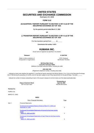 Vorschaubild Humana 10-Q Quartalsbericht  