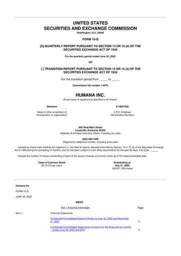 Vorschaubild Humana 10-Q Quartalsbericht  