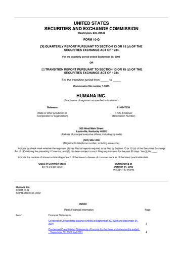 Vorschaubild Humana 10-Q Quartalsbericht  