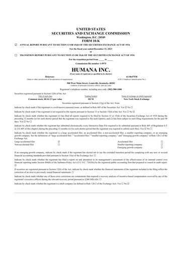 Thumbnail Humana 10-K Annual Report 2023