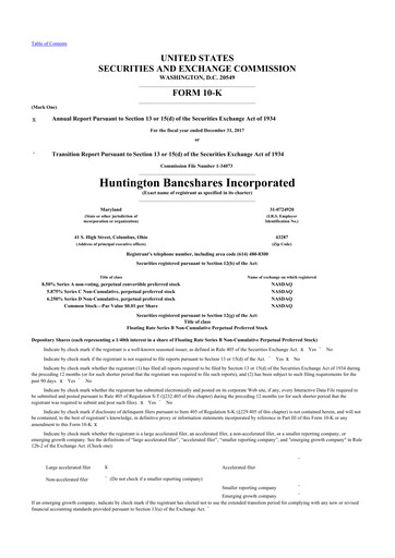 Thumbnail Huntington Bancshares
 10-K Annual Report 2017