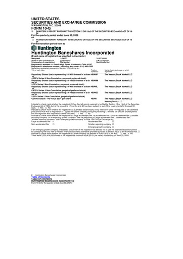 Miniature Huntington Bancshares
 10-Q Rapport trimestriel 2026 