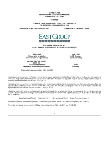Thumbnail EastGroup Properties 10-Q Quarterly Report FY 