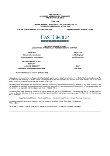Thumbnail EastGroup Properties 10-Q Quarterly Report FY2013 