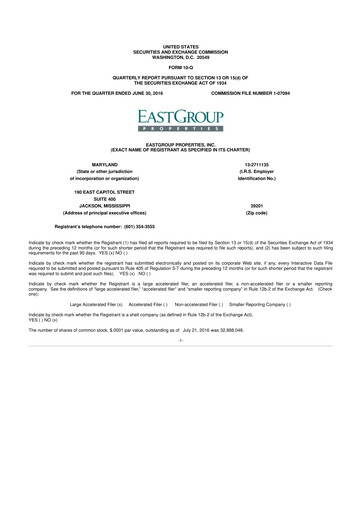 Thumbnail EastGroup Properties 10-Q Quarterly Report FY2016 