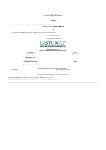 Thumbnail EastGroup Properties 10-K Annual Report 2018