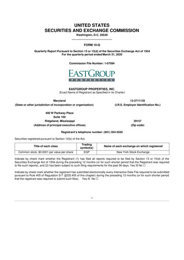 Thumbnail EastGroup Properties 10-Q Quarterly Report FY2020 