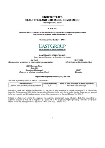 Thumbnail EastGroup Properties 10-Q Quarterly Report FY2020 