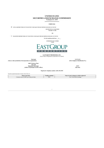 Thumbnail EastGroup Properties 10-K Annual Report 2022