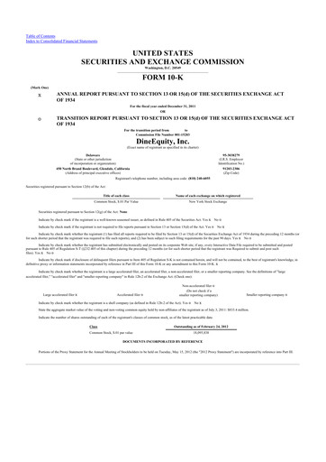 Thumbnail Dine Brands Global 10-K Annual Report 2011