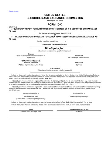 Thumbnail Dine Brands Global 10-Q Quarterly Report FY2014 