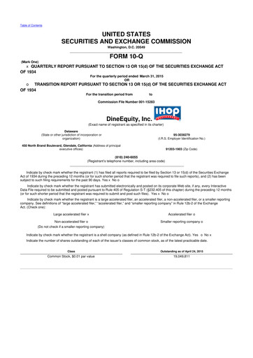 Thumbnail Dine Brands Global 10-Q Quarterly Report FY2015 