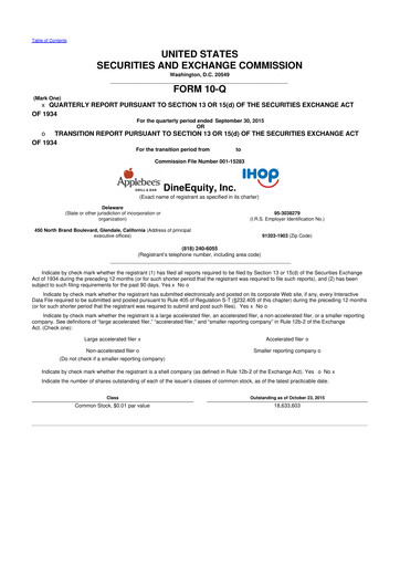 Thumbnail Dine Brands Global 10-Q Quarterly Report FY2015 