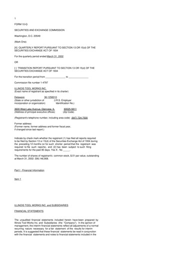 Thumbnail Illinois Tool Works  10-Q Quarterly Report FY 