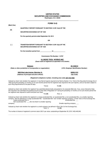 Thumbnail Illinois Tool Works  10-Q Quarterly Report FY 