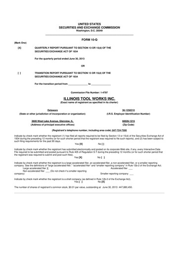 Thumbnail Illinois Tool Works  10-Q Quarterly Report FY 