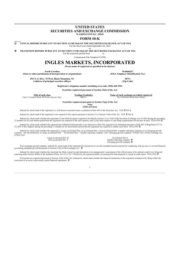 Thumbnail Ingles Markets 10-K Annual Report 2024