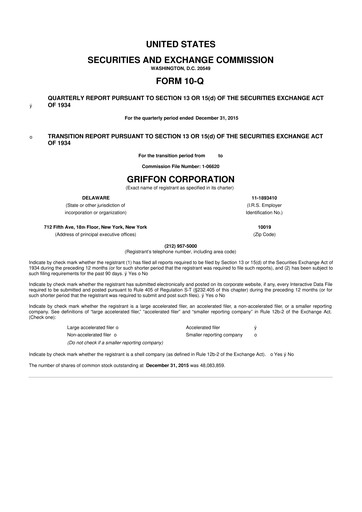 Thumbnail Griffon Corporation
 10-Q Quarterly Report FY2016 