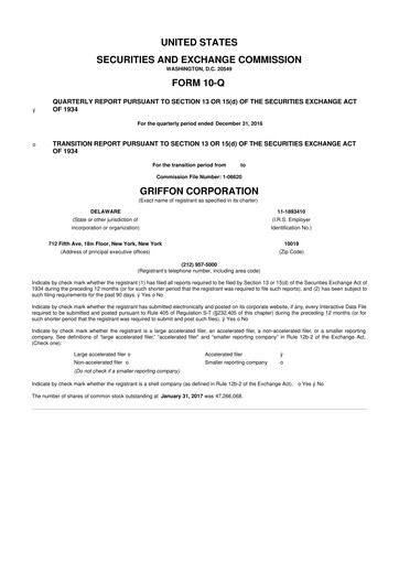 Thumbnail Griffon Corporation
 10-Q Quarterly Report FY2017 