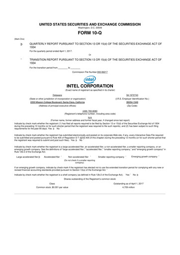 Vorschaubild Intel 10-Q Quartalsbericht 2017 