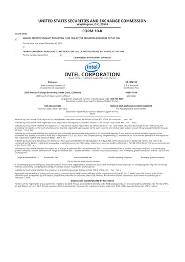 Thumbnail Intel 10-K Annual Report 2017