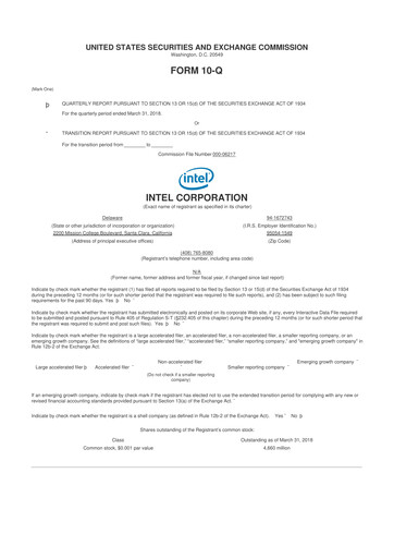 Vorschaubild Intel 10-Q Quartalsbericht 2017 