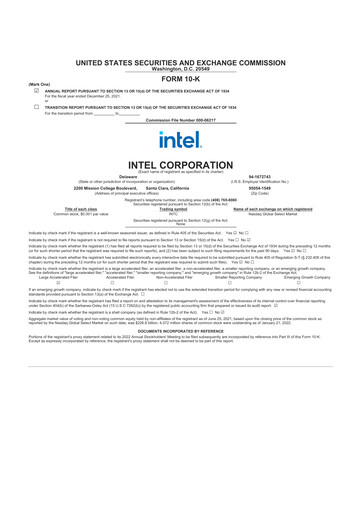 Thumbnail Intel 10-K Annual Report 2021