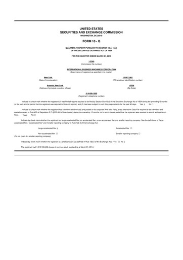 Vorschaubild IBM 10-Q Quartalsbericht 2014 
