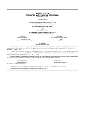 Vorschaubild IBM 10-Q Quartalsbericht 2014 