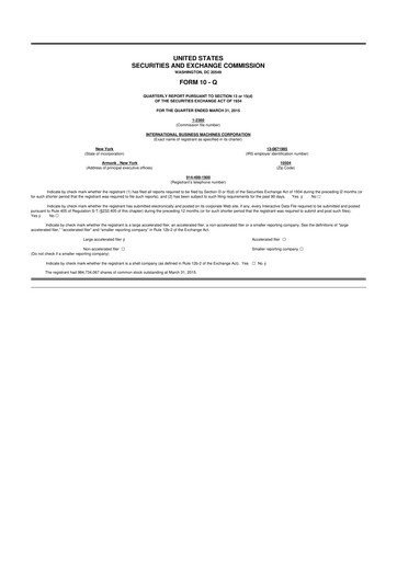 Vorschaubild IBM 10-Q Quartalsbericht 2015 