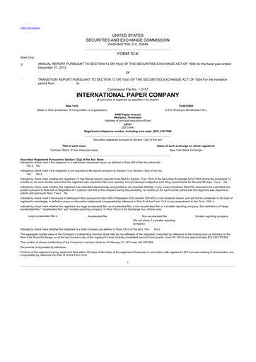 Thumbnail International Paper
 10-K Annual Report 2012