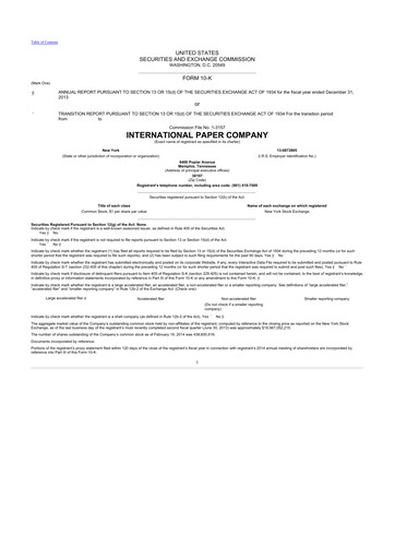 Thumbnail International Paper
 10-K Annual Report 2013