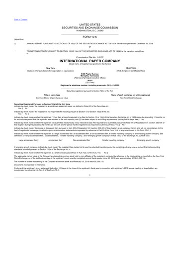 Thumbnail International Paper
 10-K Annual Report 2018