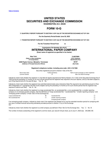 Vorschaubild International Paper
 10-Q Quartalsbericht 2023 