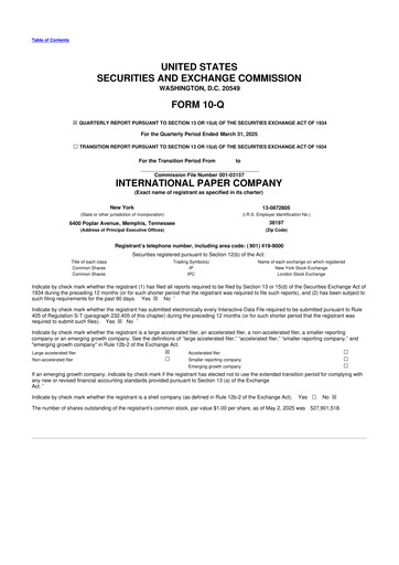 Vorschaubild International Paper
 10-Q Quartalsbericht 2025 