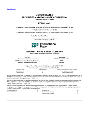 Vorschaubild International Paper
 10-Q Quartalsbericht 2026 