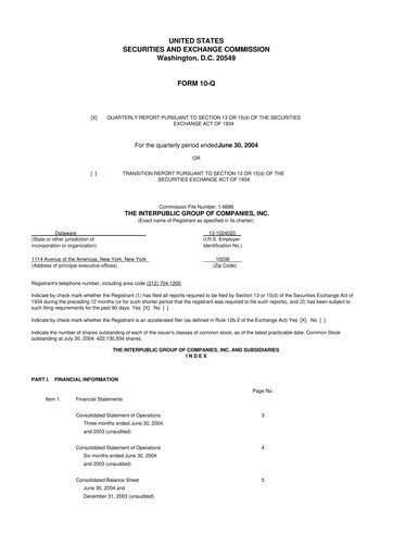 Thumbnail The Interpublic Group of Companies 10-Q Quarterly Report FY 