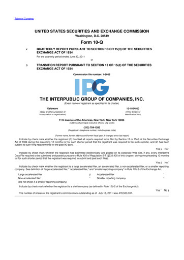 Thumbnail The Interpublic Group of Companies 10-Q Quarterly Report FY2011 