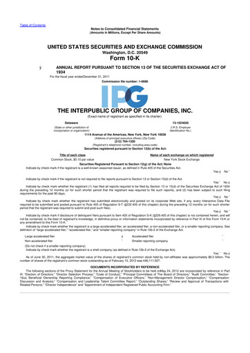 Thumbnail The Interpublic Group of Companies 10-K Annual Report 2011
