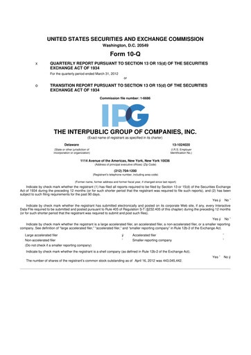 Thumbnail The Interpublic Group of Companies 10-Q Quarterly Report FY2012 