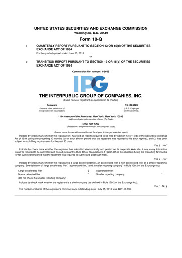 Thumbnail The Interpublic Group of Companies 10-Q Quarterly Report FY2013 