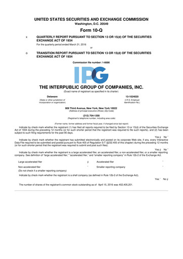 Thumbnail The Interpublic Group of Companies 10-Q Quarterly Report FY2016 