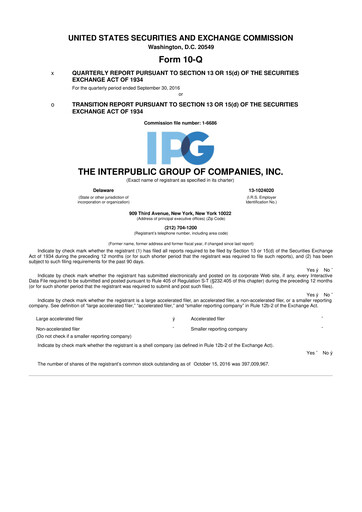 Thumbnail The Interpublic Group of Companies 10-Q Quarterly Report FY2016 