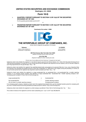 Thumbnail The Interpublic Group of Companies 10-Q Quarterly Report FY2017 