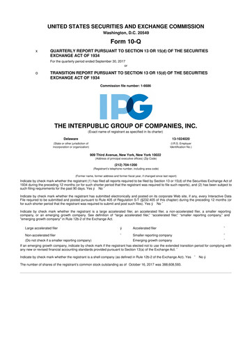 Thumbnail The Interpublic Group of Companies 10-Q Quarterly Report FY2017 