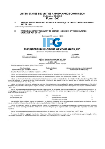 Thumbnail The Interpublic Group of Companies 10-K Annual Report 2020