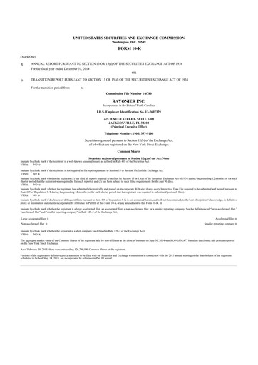 Thumbnail Rayonier 10-K Annual Report 2014